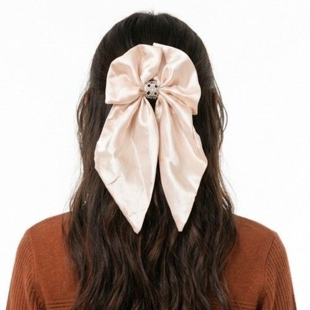 Large Satin Bow Barrettes Women Ribbon Hair Clips Hairpins for Styling